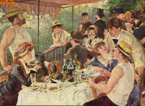 Mahlzeit auf dem Bootsausflug nach Renoir